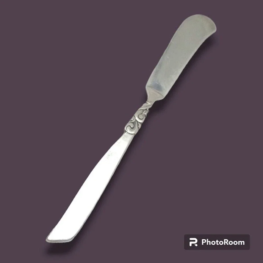 Oneida Community Plate South Seas Flat Handled Master Butter Knife-1955-Art Deco